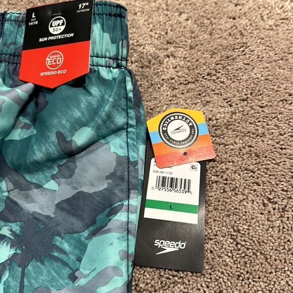 Speedo boys swim trunks size 14/16 tie front elastic back - Picture 6 of 6